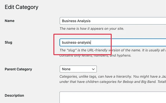Change category slug to customize permalink