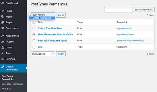 Manage your custom permalinks